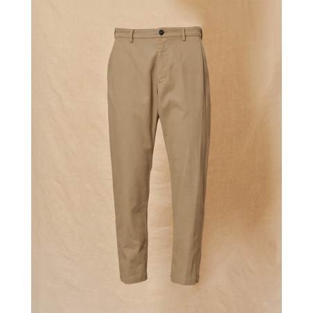 Pantalon en coton beige True NYC