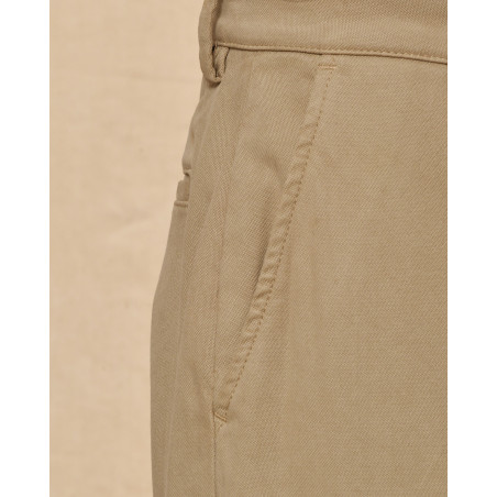 Pantalon en coton beige True NYC