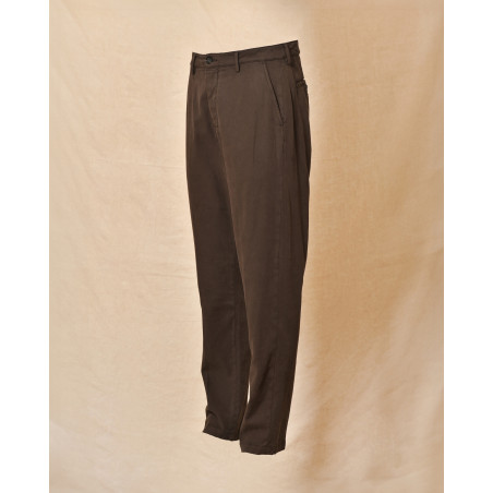 Pantalon en coton marron True NYC