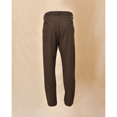 Pantalon en coton marron True NYC