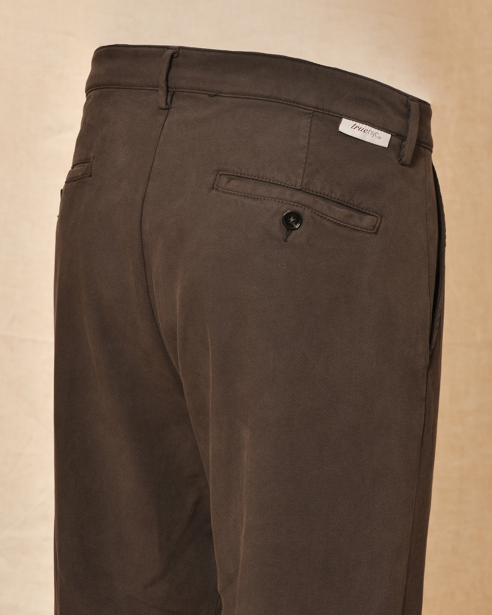 Pantalon en coton marron True NYC