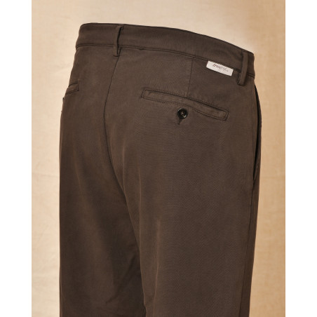 Pantalon en coton marron True NYC