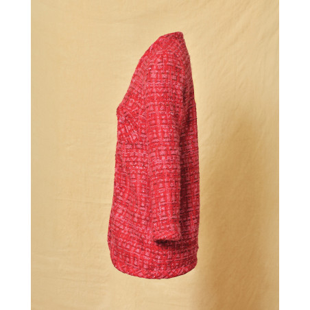 Veste en tweed rouge Edward Achour