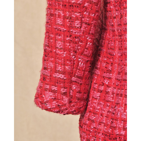 Veste en tweed rouge Edward Achour