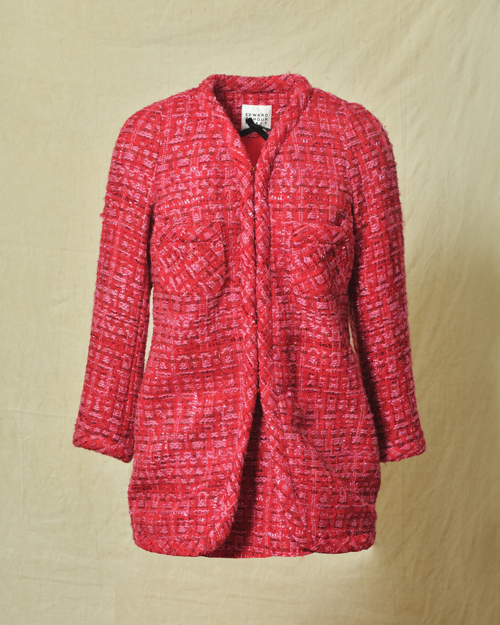 Veste en tweed rouge Edward Achour
