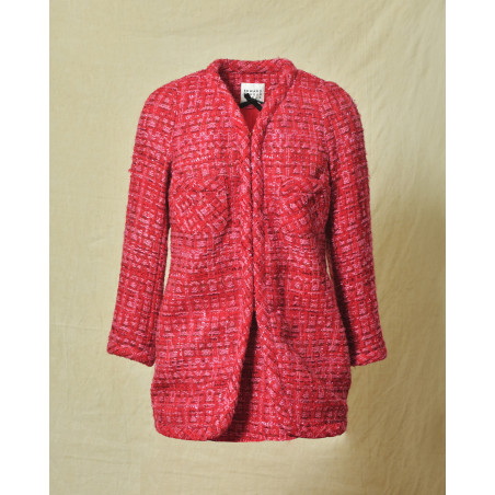 Veste en tweed rouge Edward Achour