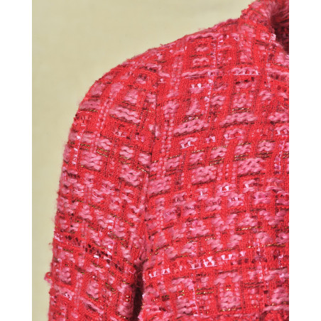 Veste en tweed rouge Edward Achour