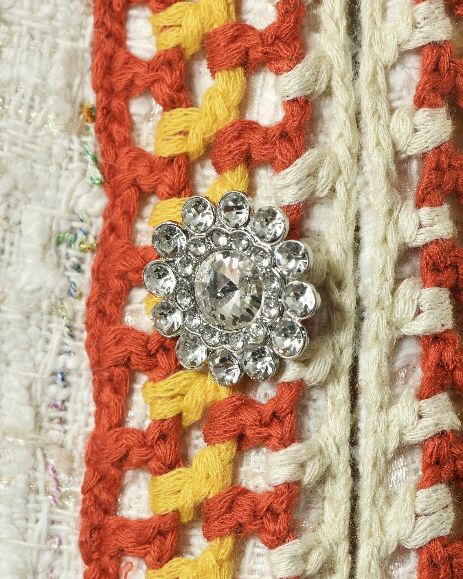 Manteau blanc en tweed Edward Achour