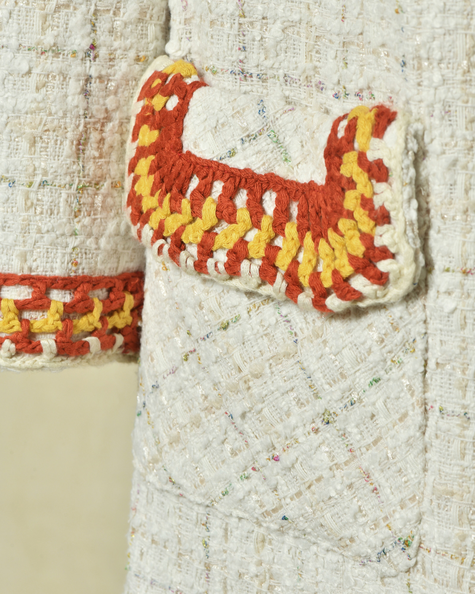 Manteau blanc en tweed Edward Achour