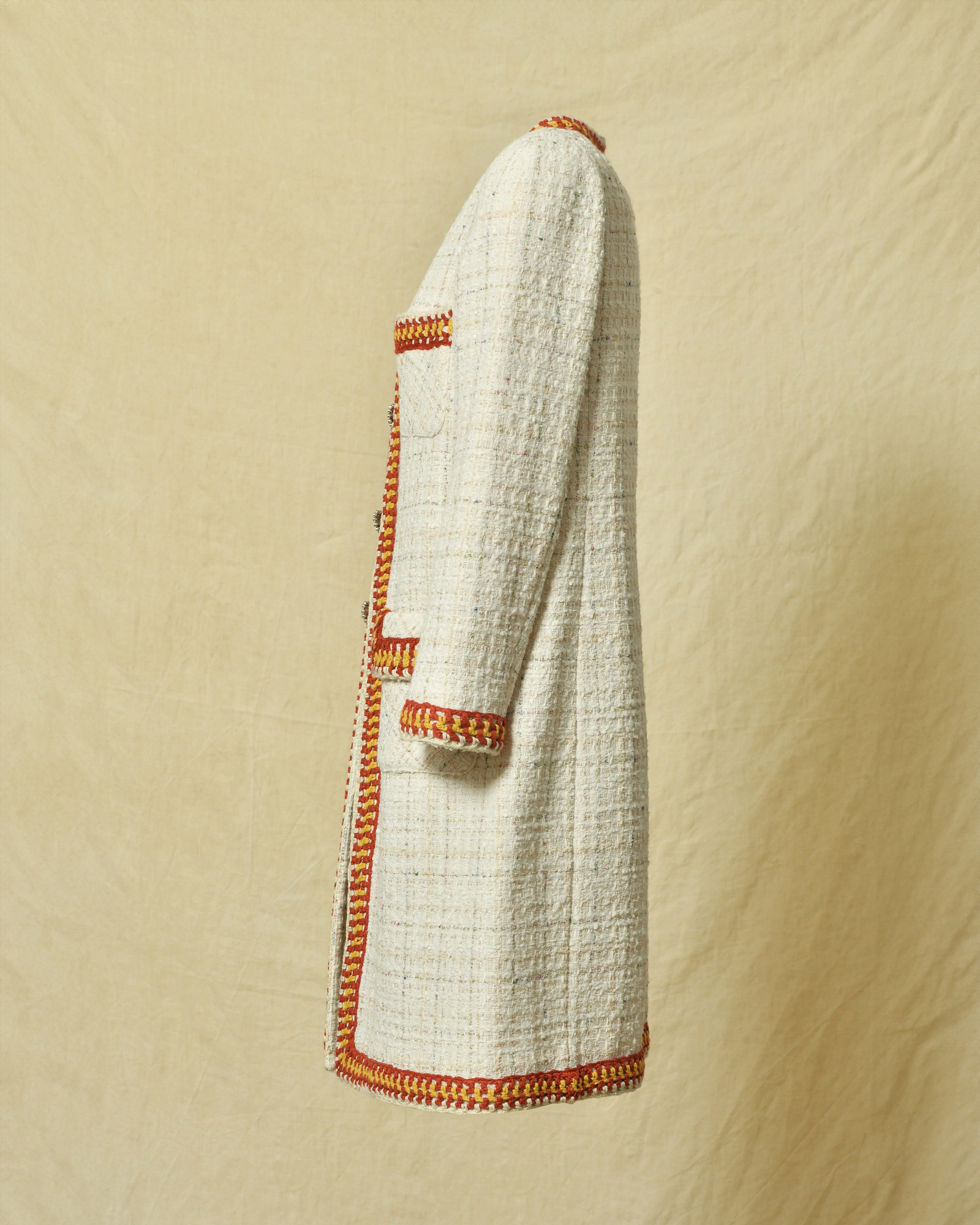 Manteau blanc en tweed Edward Achour