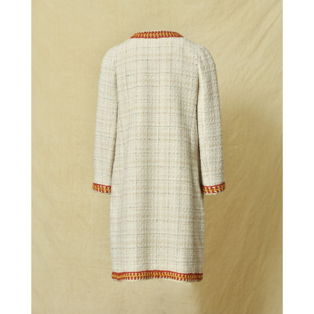 Manteau blanc en tweed Edward Achour