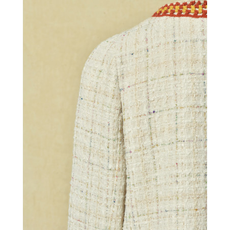 Manteau blanc en tweed Edward Achour