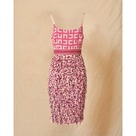 Robe beige à détails Elisabetta Franchi