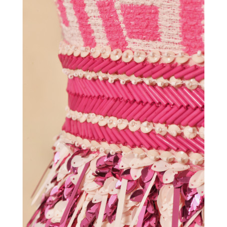 Robe beige à détails Elisabetta Franchi