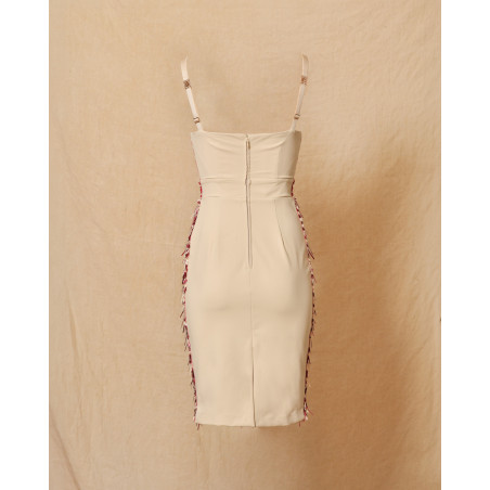 Robe beige à détails Elisabetta Franchi