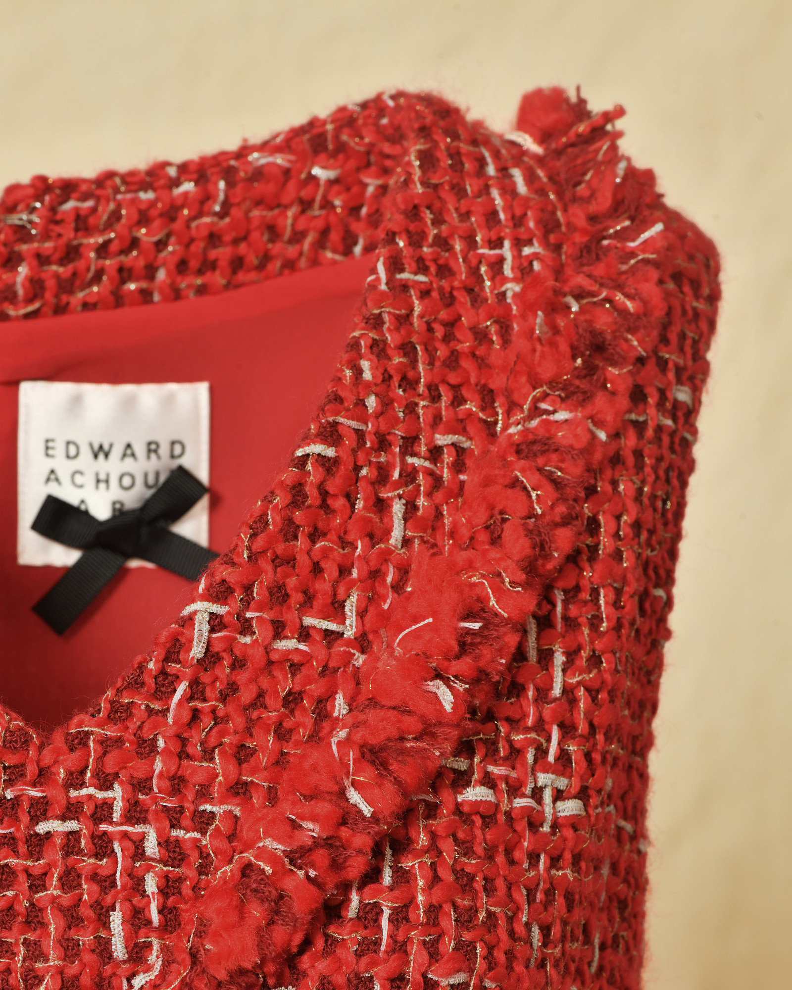 Robe en tweed rouge Edward Achour