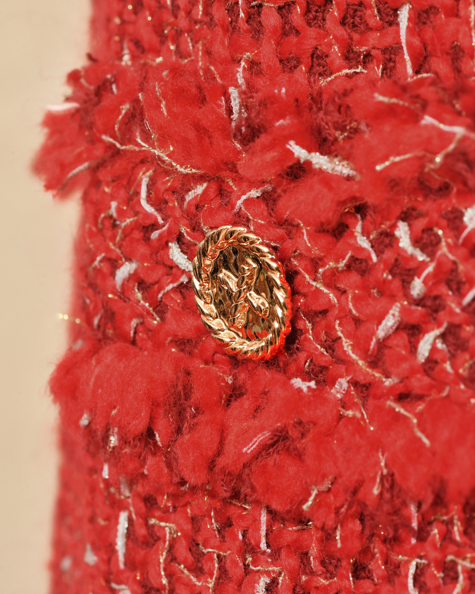 Robe en tweed rouge Edward Achour