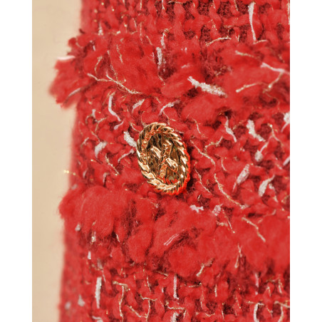 Robe en tweed rouge Edward Achour