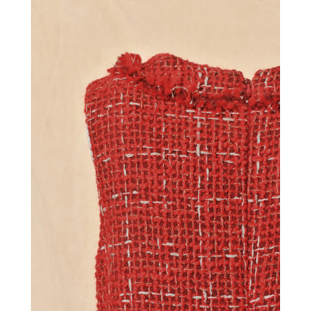 Robe en tweed rouge Edward Achour