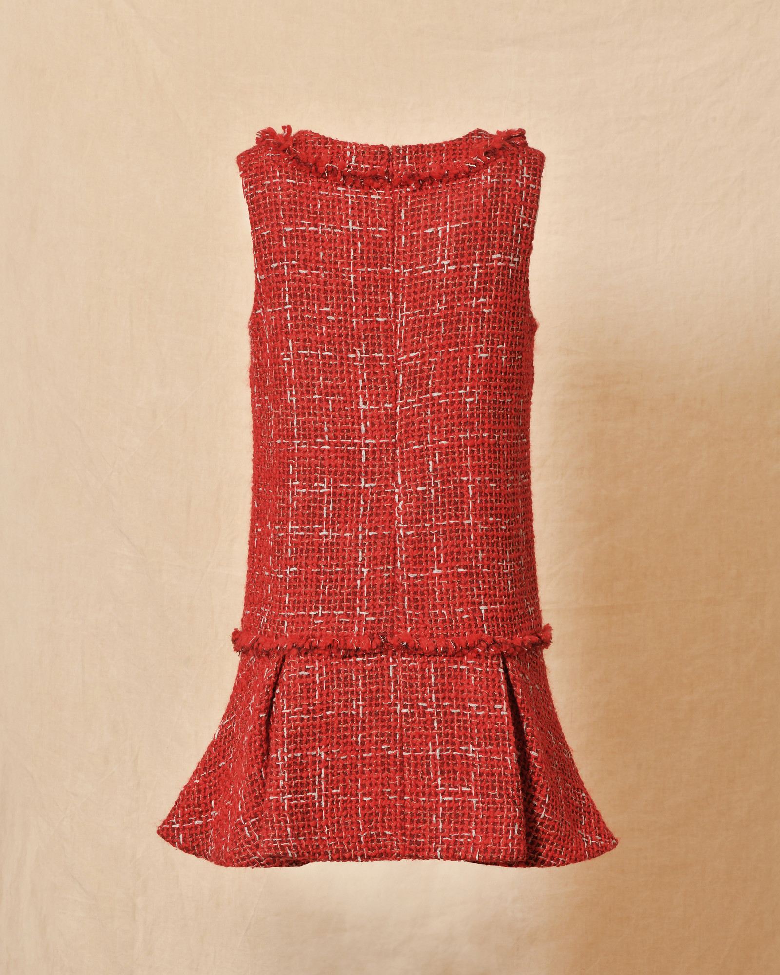 Robe en tweed rouge Edward Achour