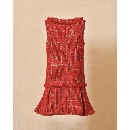 Robe en tweed rouge Edward Achour