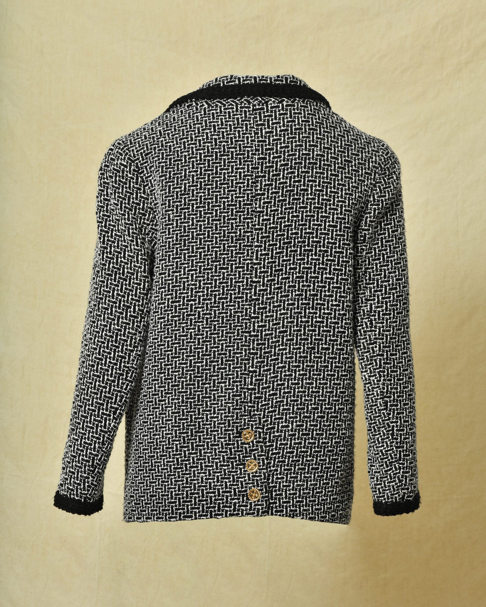 Veste en tweed noir et blanc Edward Achour