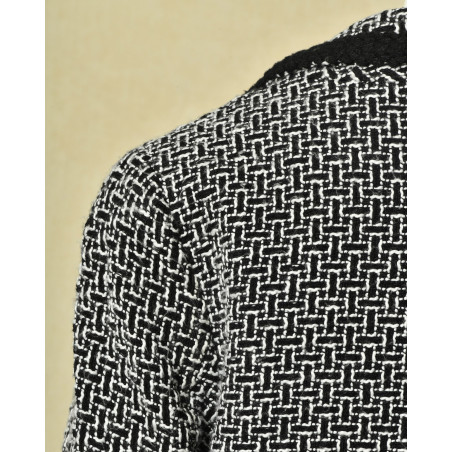 Veste en tweed noir et blanc Edward Achour