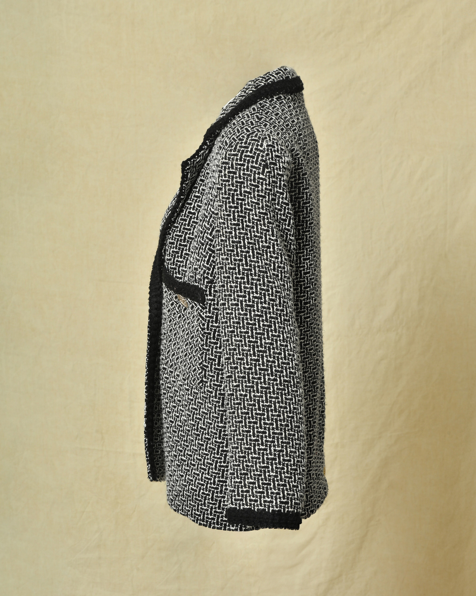 Veste en tweed noir et blanc Edward Achour