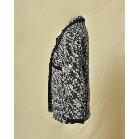Veste en tweed noir et blanc Edward Achour