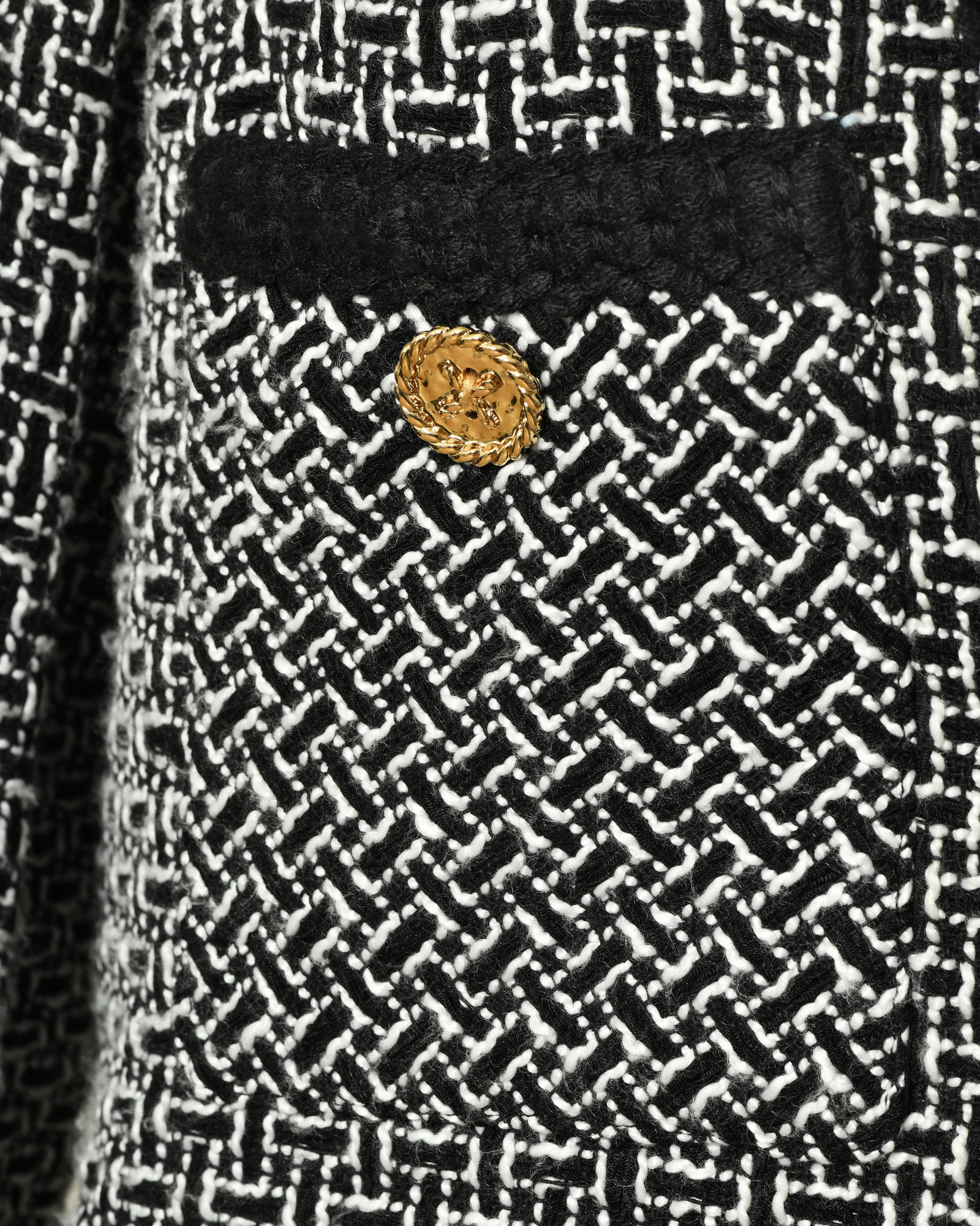 Veste en tweed noir et blanc Edward Achour