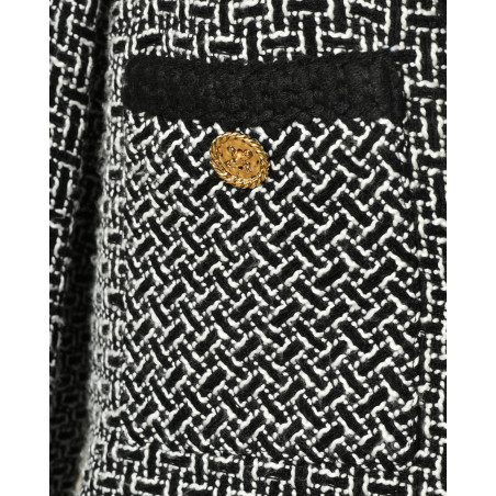Veste en tweed noir et blanc Edward Achour