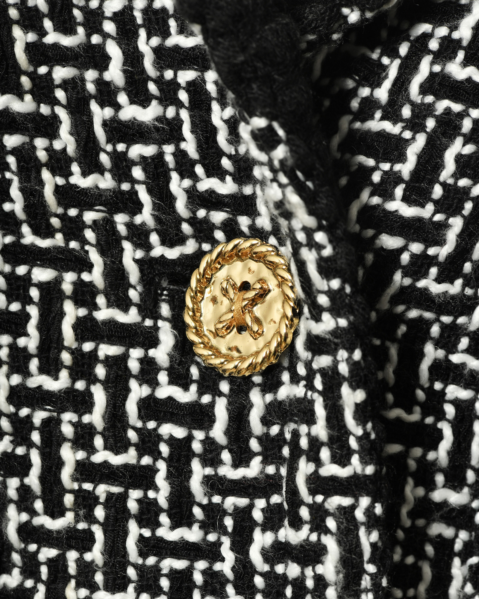 Veste en tweed noir et blanc Edward Achour