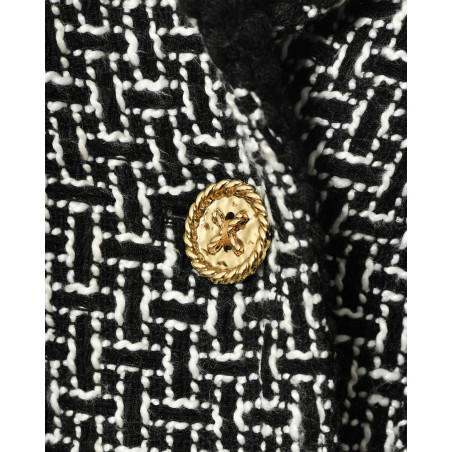 Veste en tweed noir et blanc Edward Achour