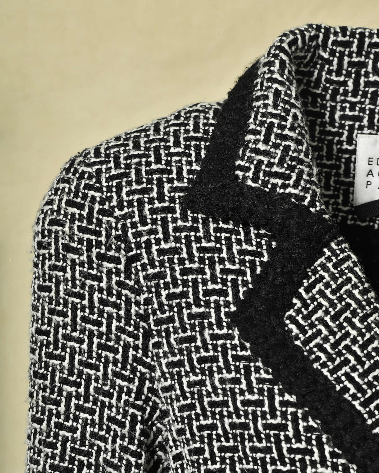 Veste en tweed noir et blanc Edward Achour