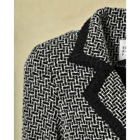 Veste en tweed noir et blanc Edward Achour