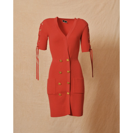 Robe en viscose rouge Elisabetta Franchi