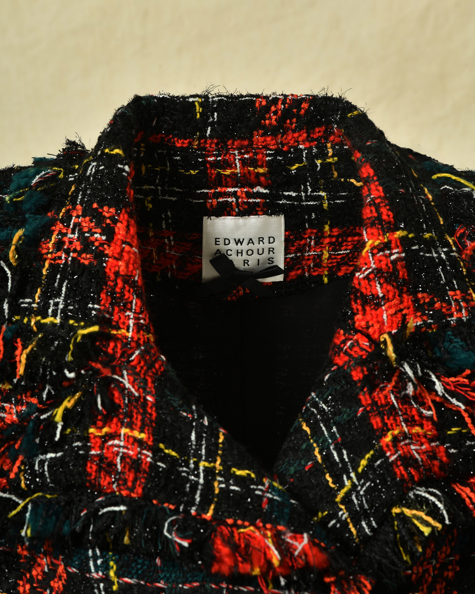 Manteau en tweed noir Edward Achour