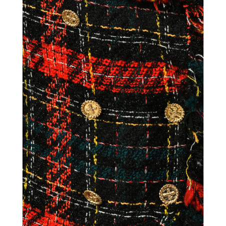 Manteau en tweed noir Edward Achour