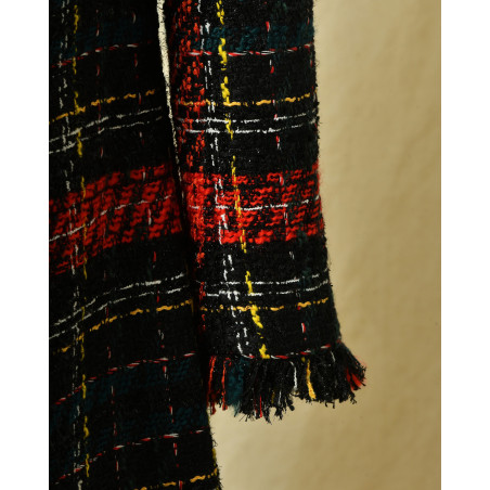 Manteau en tweed noir Edward Achour