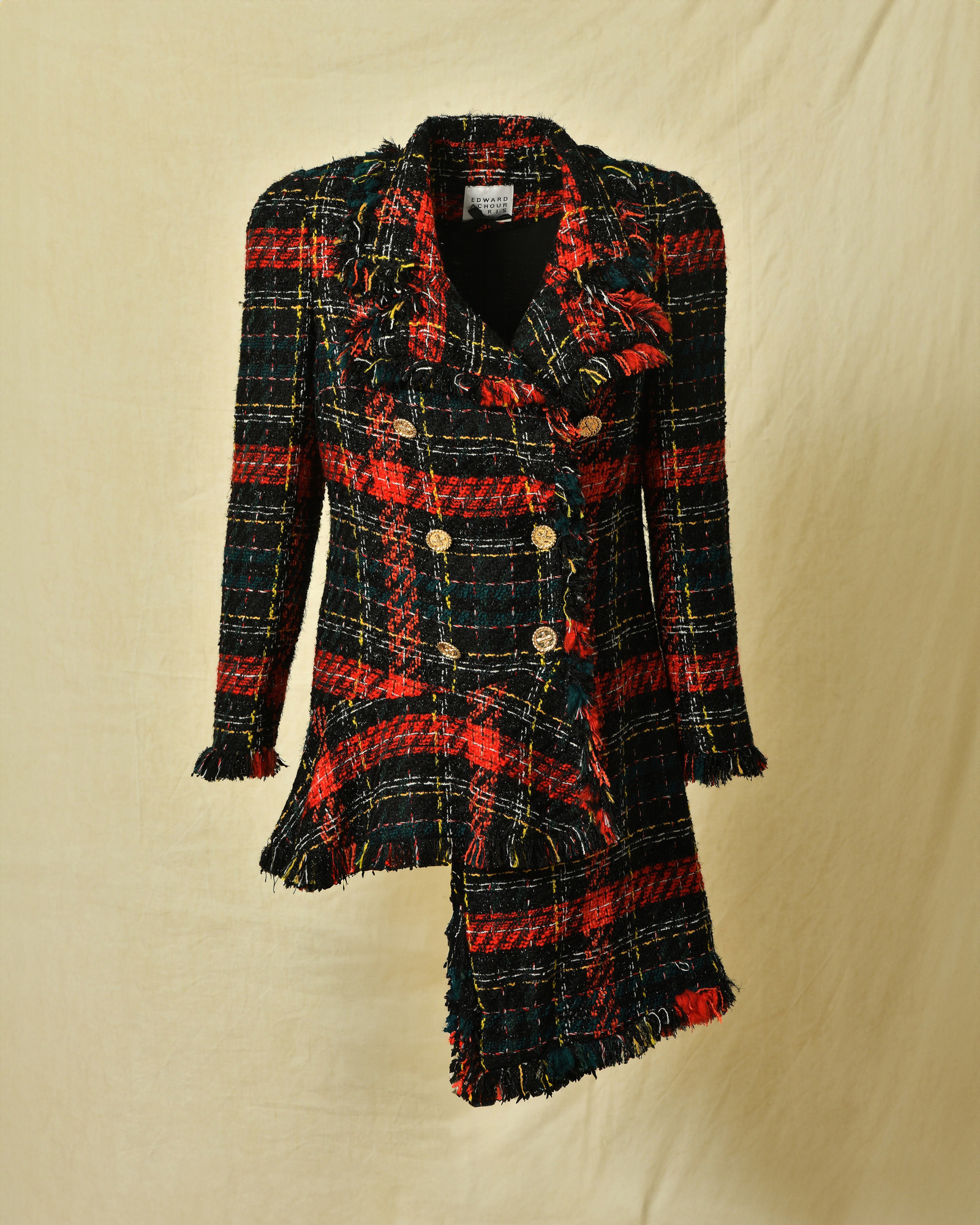 Manteau en tweed noir Edward Achour