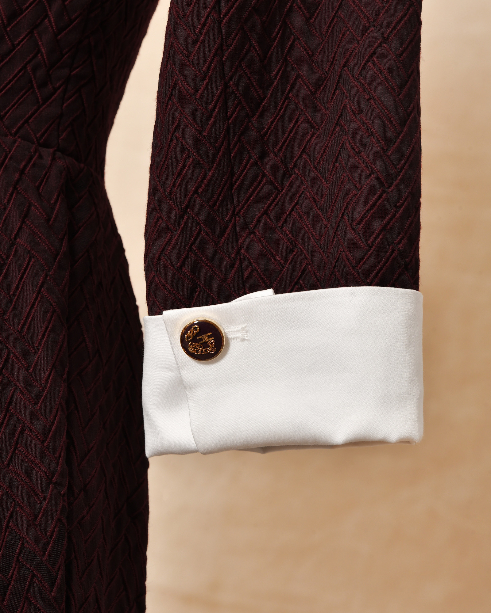 Combinaison en viscose et laine bordeaux Elisabetta Franchi