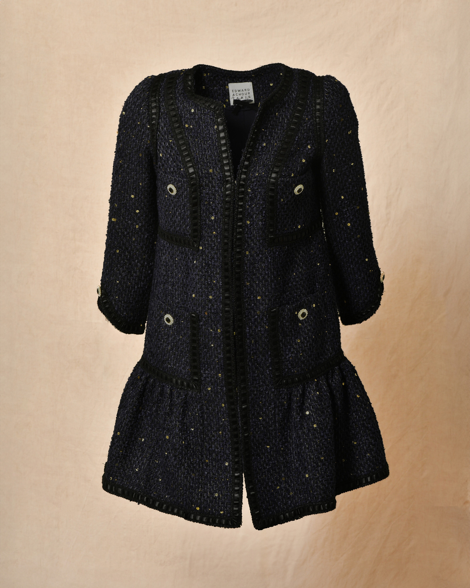 Manteau en tweed bleu Edward Achour