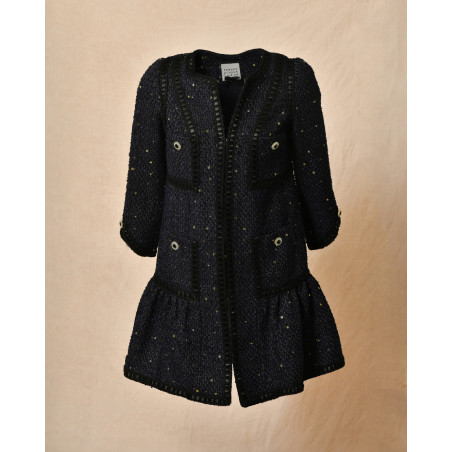 Manteau en tweed bleu Edward Achour