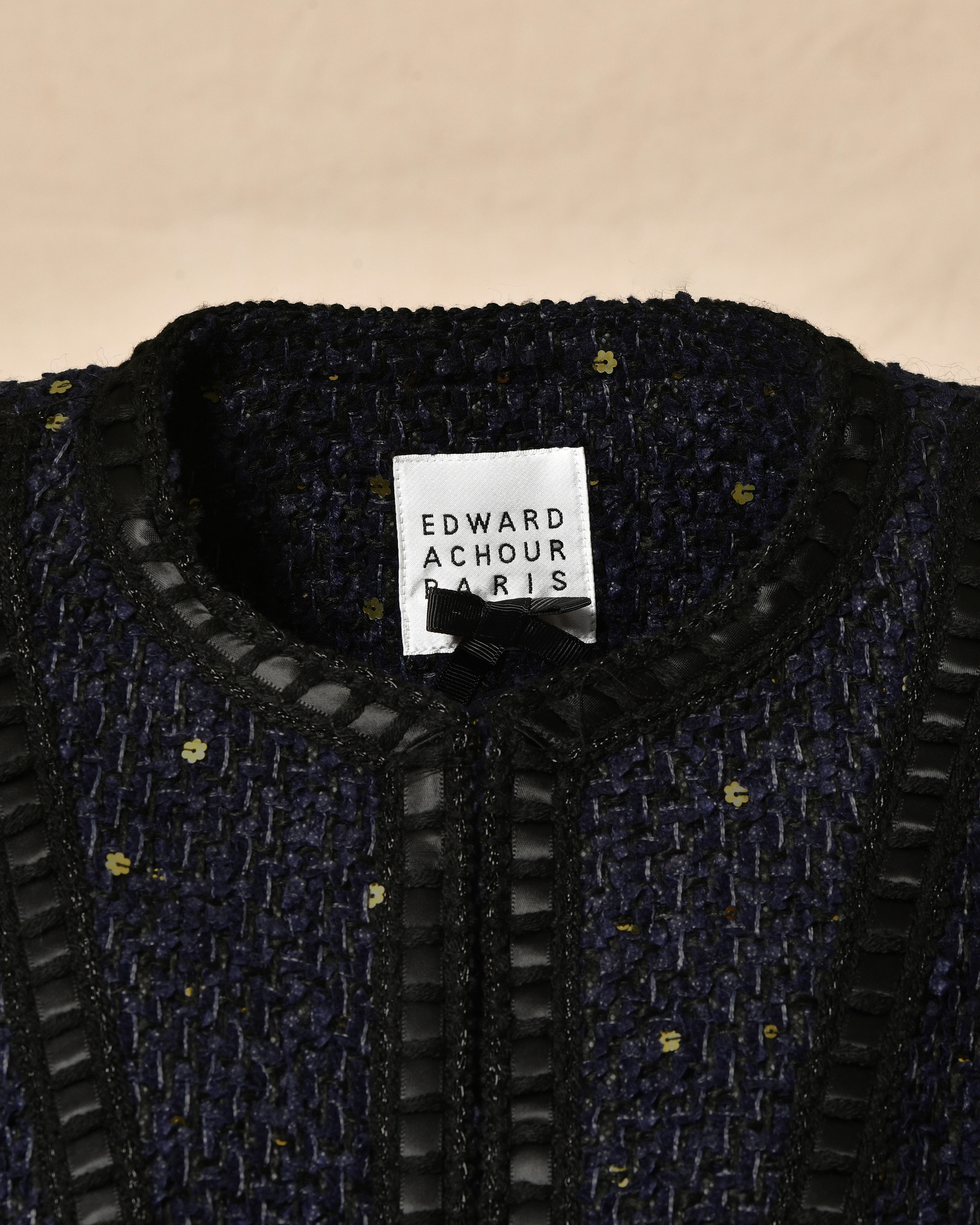 Manteau en tweed bleu Edward Achour