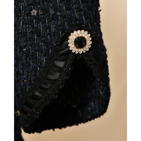 Manteau en tweed bleu Edward Achour