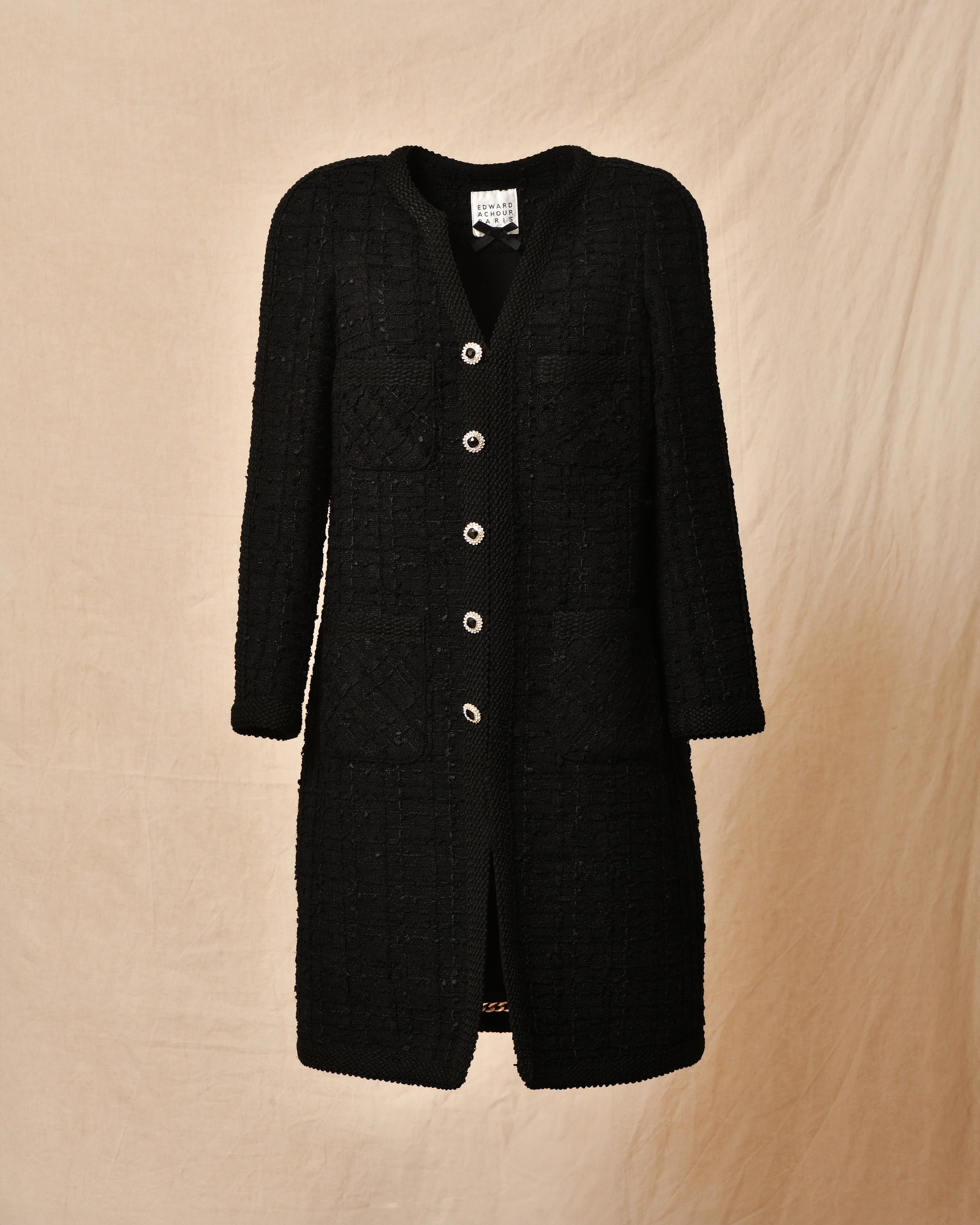 Manteau en tweed noir Edward Achour