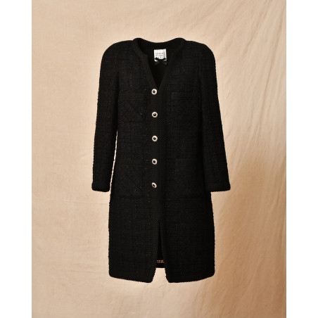 Manteau en tweed noir Edward Achour