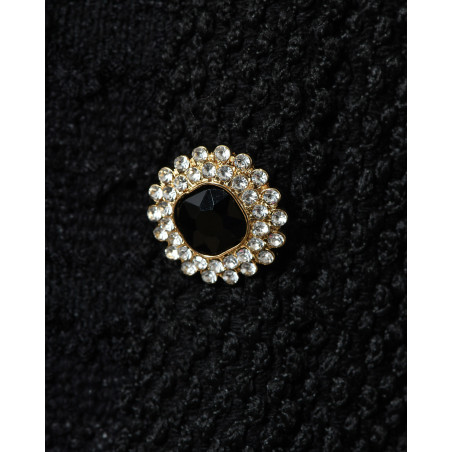 Manteau en tweed noir Edward Achour