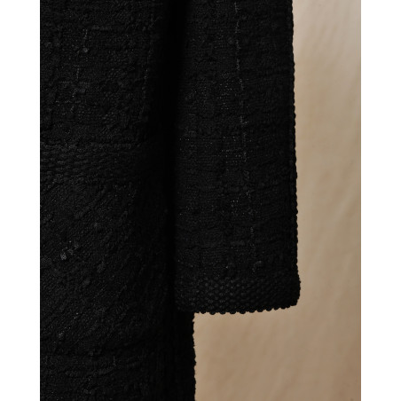 Manteau en tweed noir Edward Achour