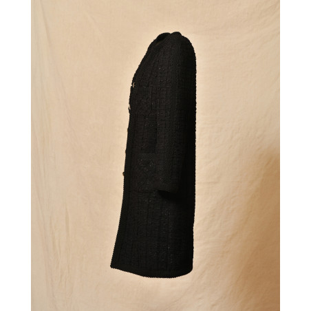 Manteau en tweed noir Edward Achour